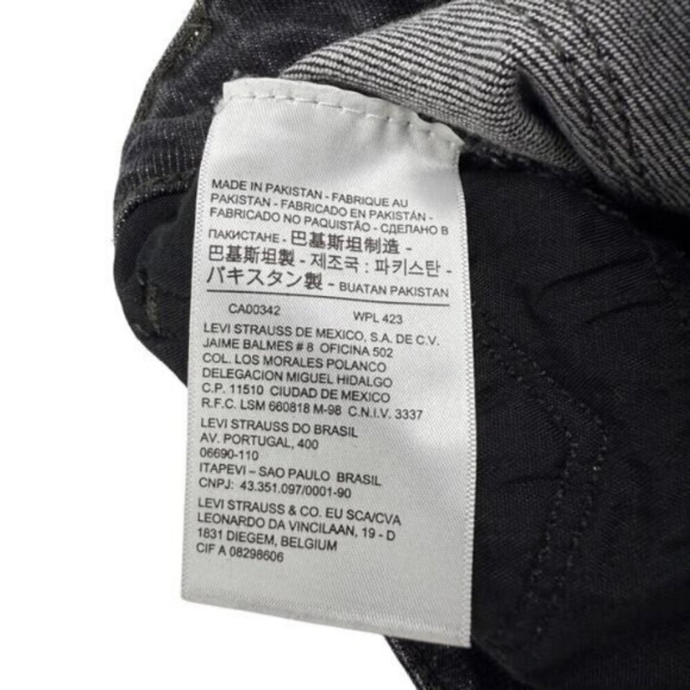 Levi's 711 Skinny Distressed Jeans Size 24 Bandit Black - Picture 5 of 8